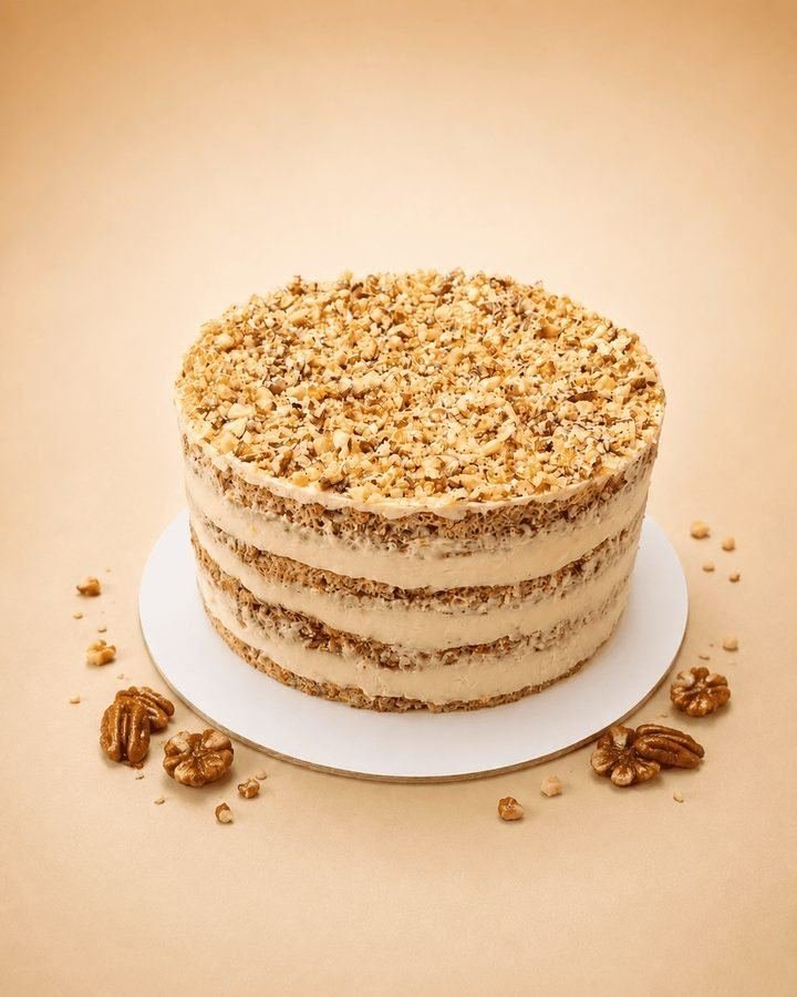 Karamellizált diós torta