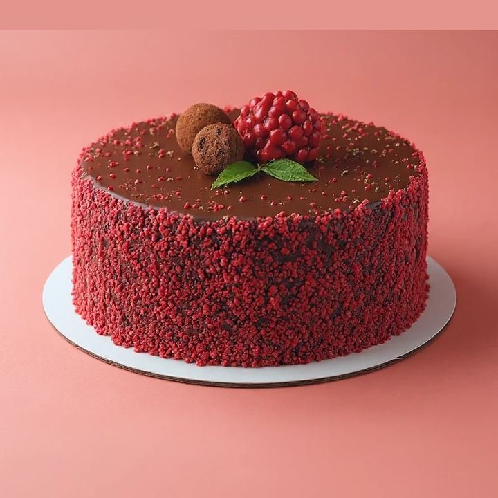 Vegán csokoládés-málnás torta
